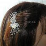 Rhinestone Flower Hair Comb - Bridal Comb -..