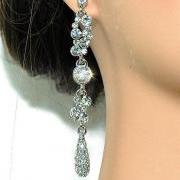 Clear Dangle Earrings - Bridal Jewelry - Rhinestone Earrings - Bridal Party - Bridesmaids Gift