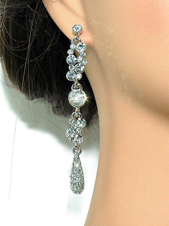 15 Off Clear Dangle Earrings Bridal Rhinestone 15 Off Clear Dangle Earrings Bridal Rhinestone Party Bridesmaids Gift