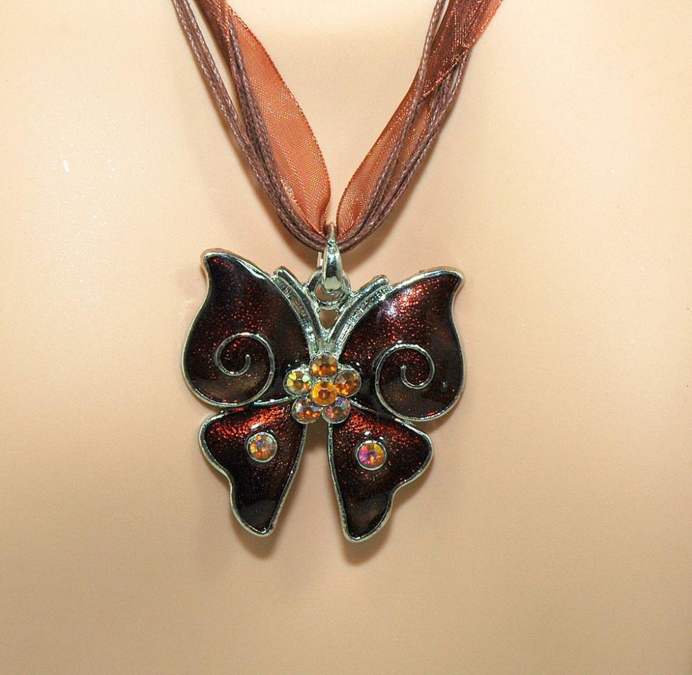 Brown Butterly Necklace Set - Gift